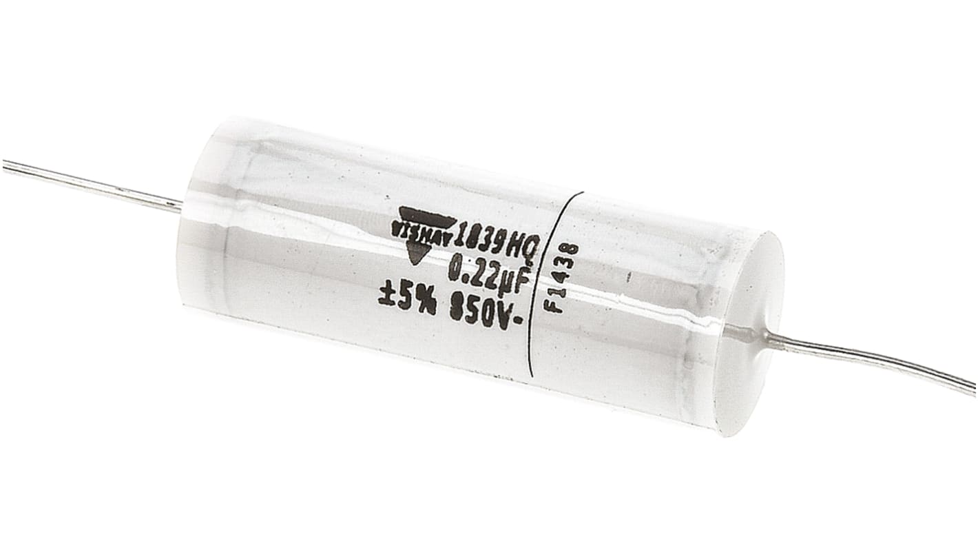 Condensador de película Vishay, 220nF, ±5%, 800V dc, Montaje en orificio pasante