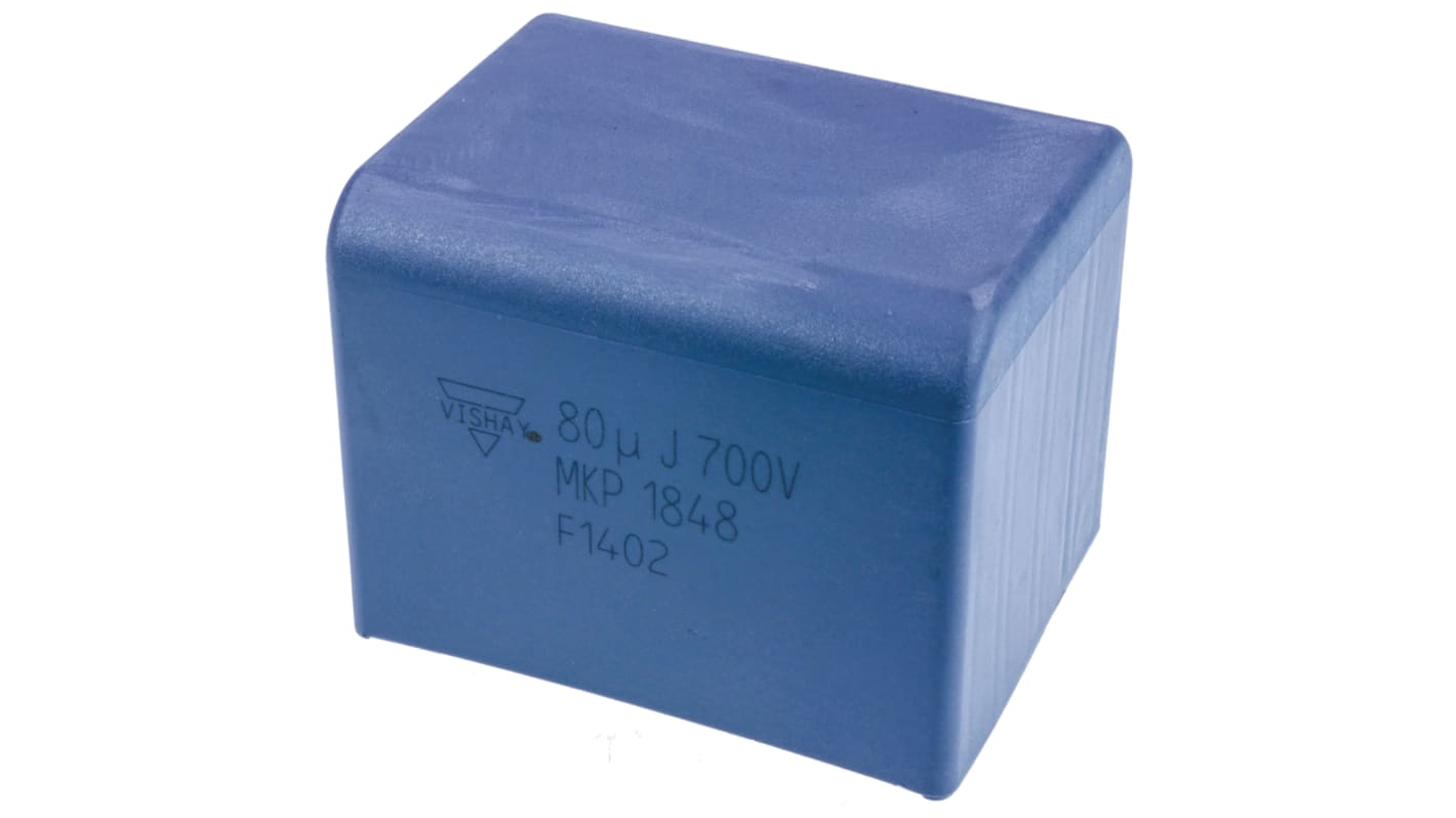 Vishay MKP1848 Polypropylene Film Capacitor, 700V dc, ±5%, 80μF, Through Hole