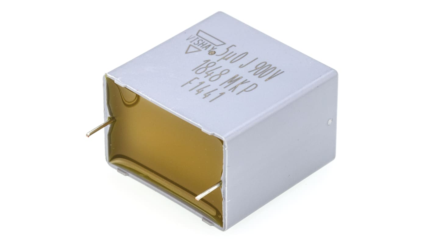 Vishay MKP1848 DC-Link Polypropylene Film Capacitor, 900V dc, ±5%, 5μF, Through Hole