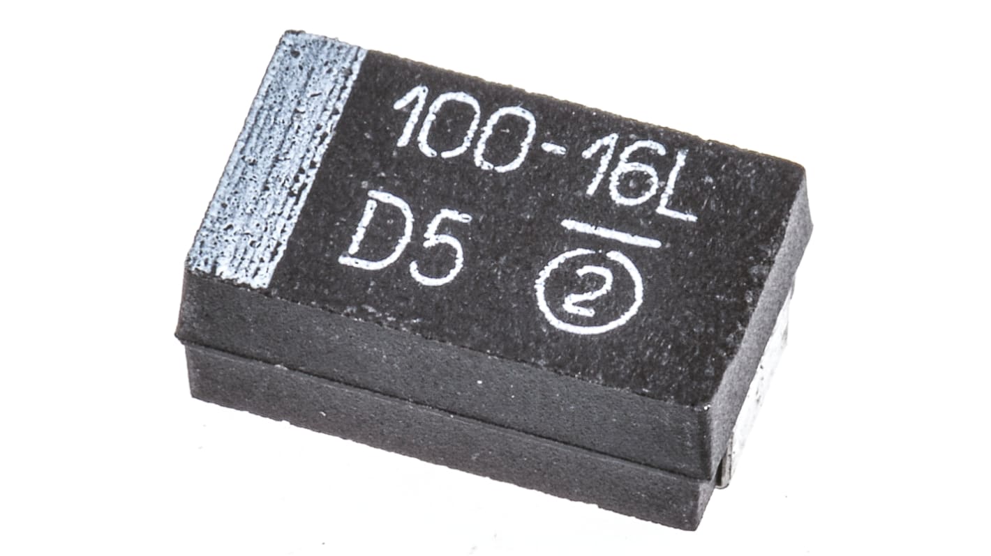 Vishay 293D  Kondensator, MnO2, 100μF, 16V dc SMD, ±10%, Gehäuse 7343-31, +125°C