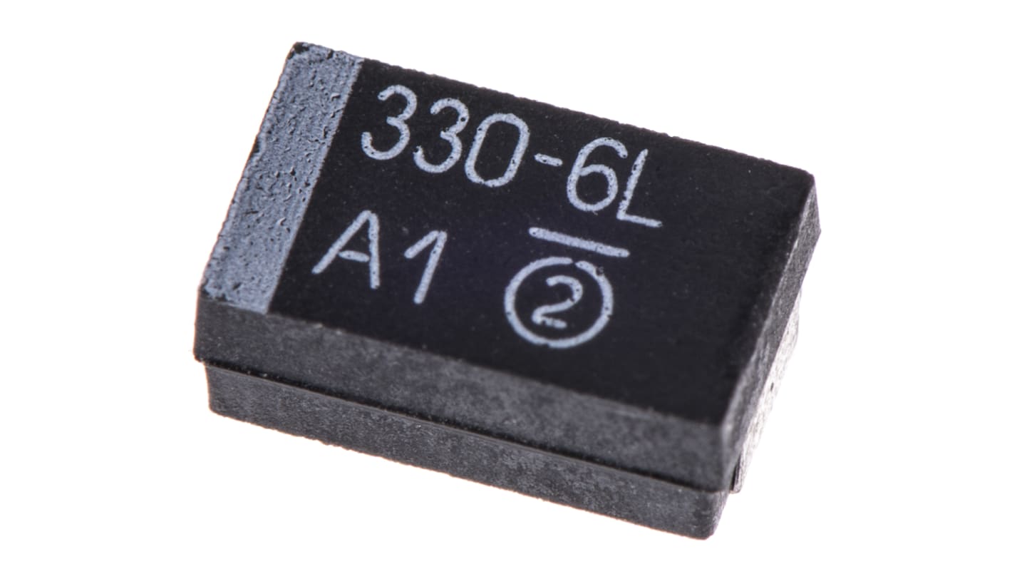 Vishay 330μF MnO2 Tantalum Capacitor 6.3V dc, 293D Series