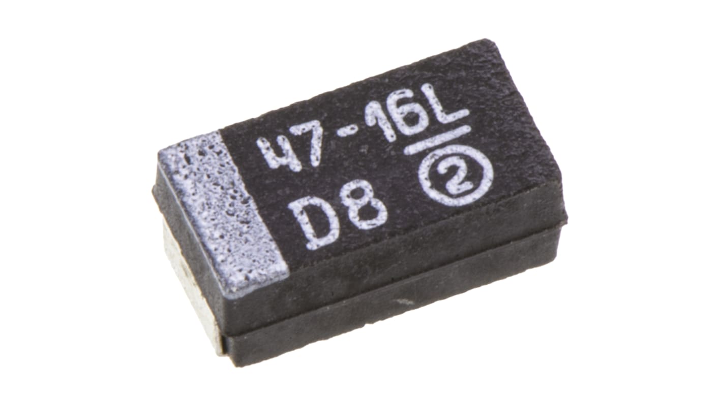 Vishay 47μF MnO2 Tantalum Capacitor 16V dc, 293D Series