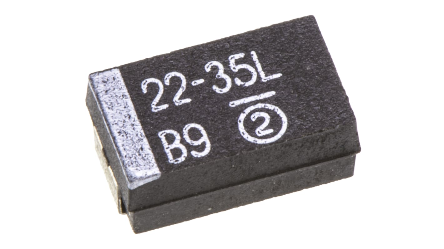 Vishay 22μF MnO2 Tantalum Capacitor 35V dc, 593D Series