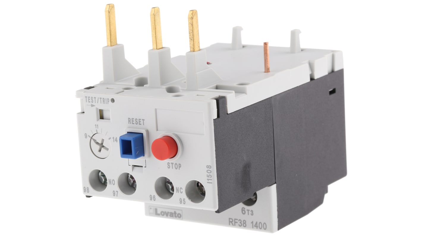 Lovato RF38 Thermal Overload Relay, 9 → 14 A F.L.C, 14 A Contact Rating, 3P