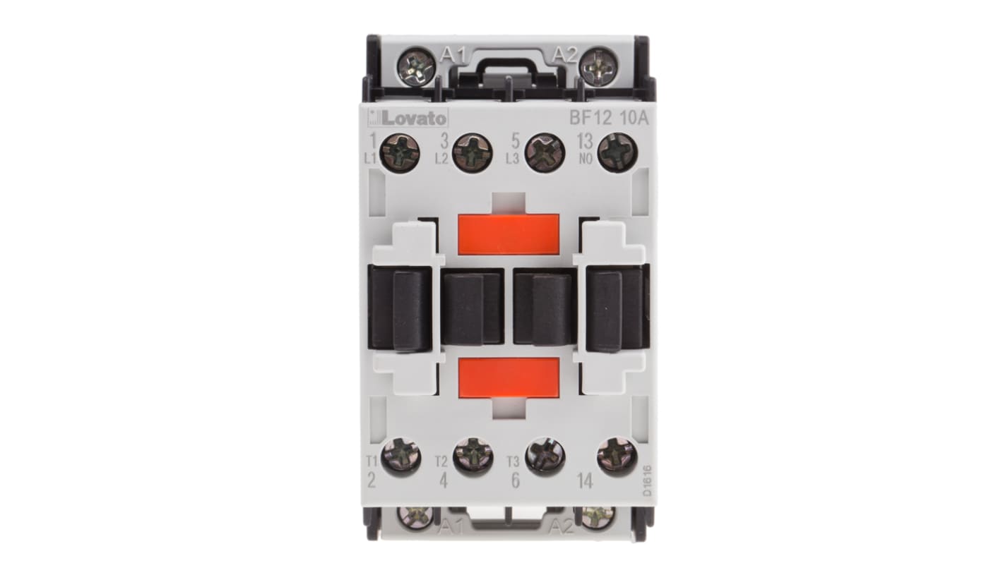 Contactor Lovato Naranja BF de 3 polos, 3 NA, 12 A, bobina 400 V ac, 5,5 kW