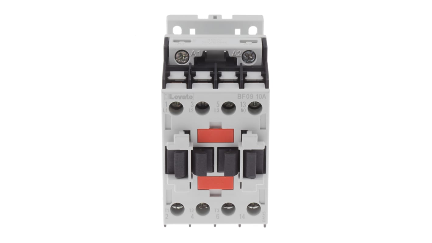 Contactor Lovato Naranja BF de 3 polos, 3 NA, 9 A, bobina 400 V ac, 4 kW