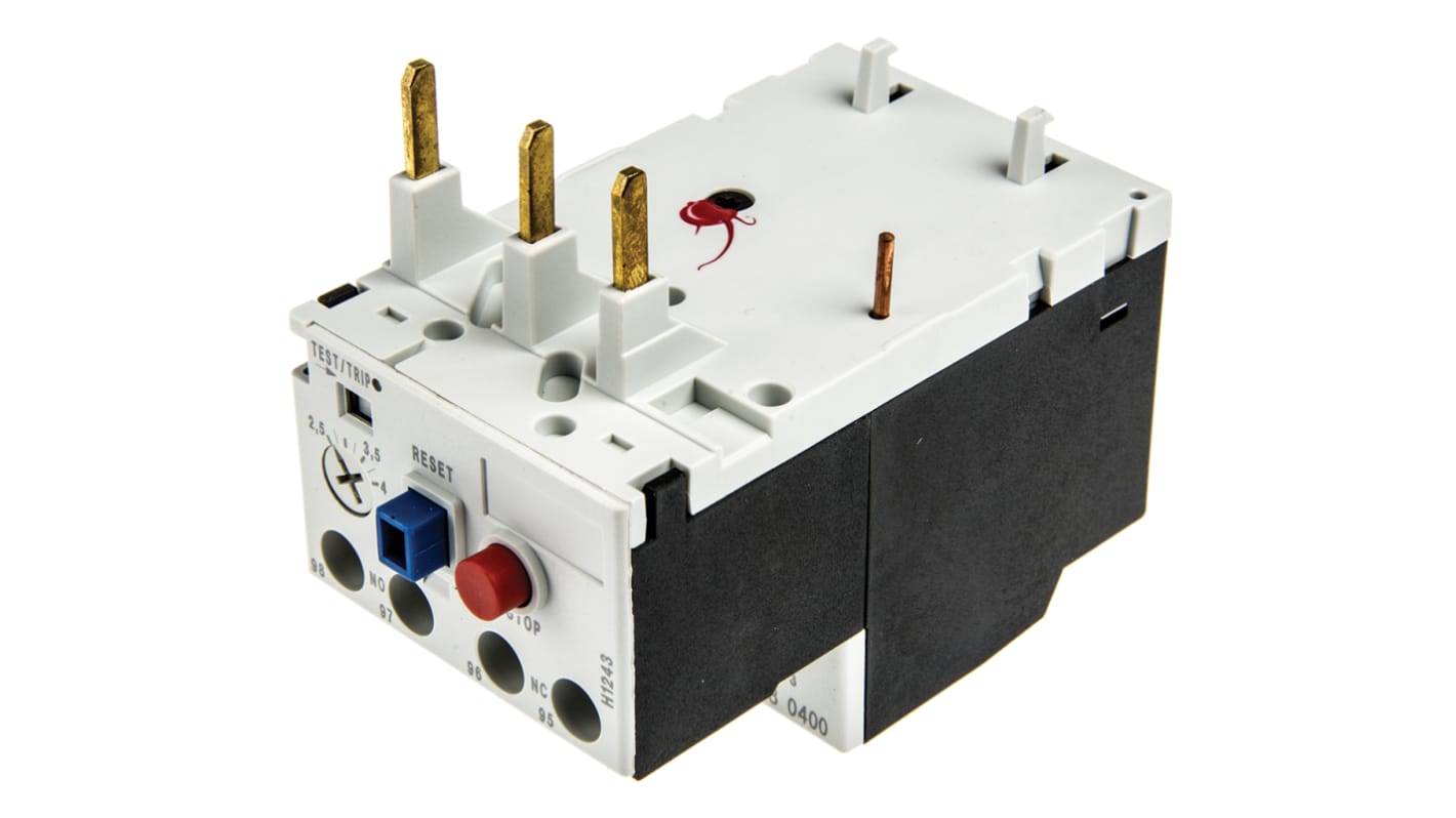 Lovato RF38 Thermal Overload Relay, 2.5 → 4 A F.L.C, 4 A Contact Rating, 3P