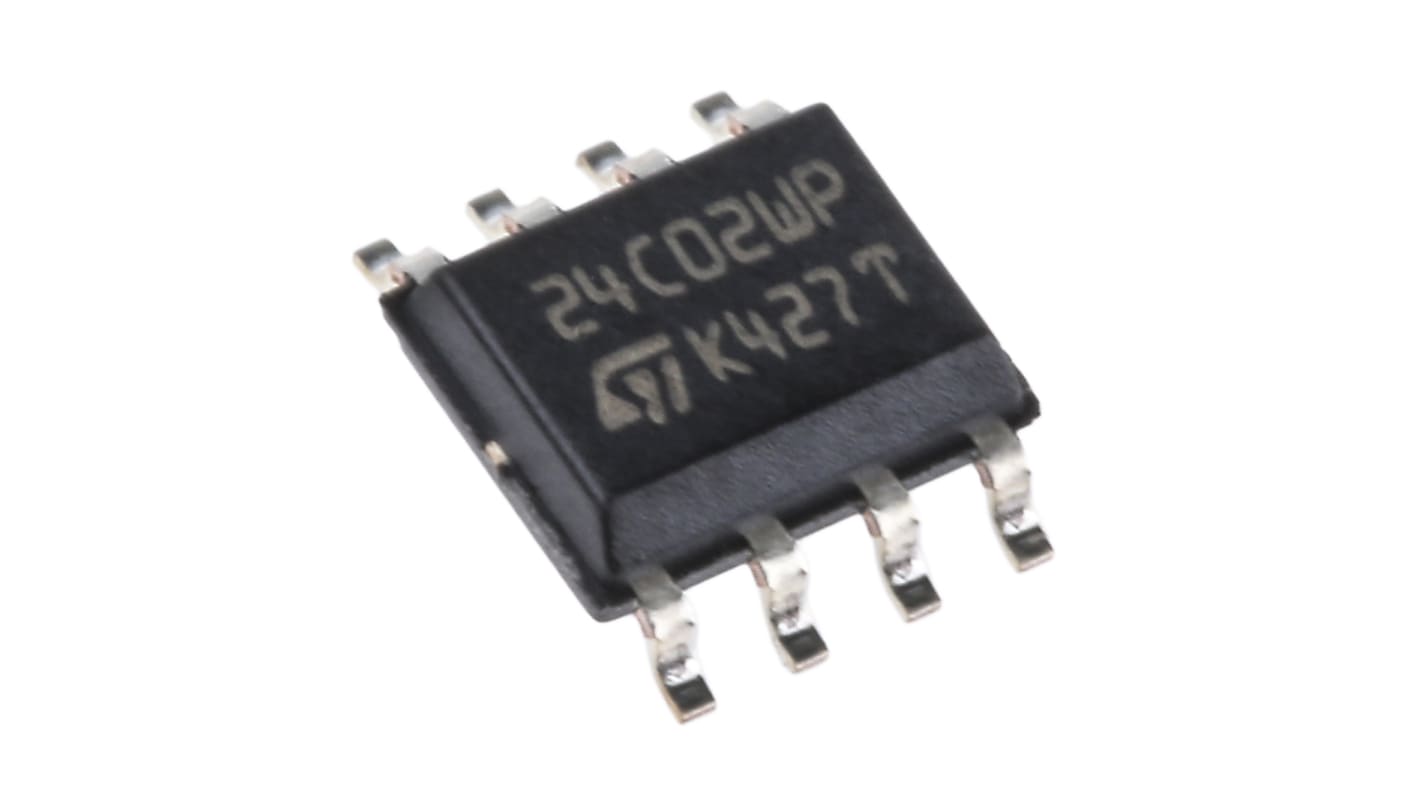AEC-Q100 Memoria EEPROM serie M24C02-WMN6TP STMicroelectronics, 2kbit, 256 x, 8bit, Serie I2C, 900ns, 8 pines SOIC