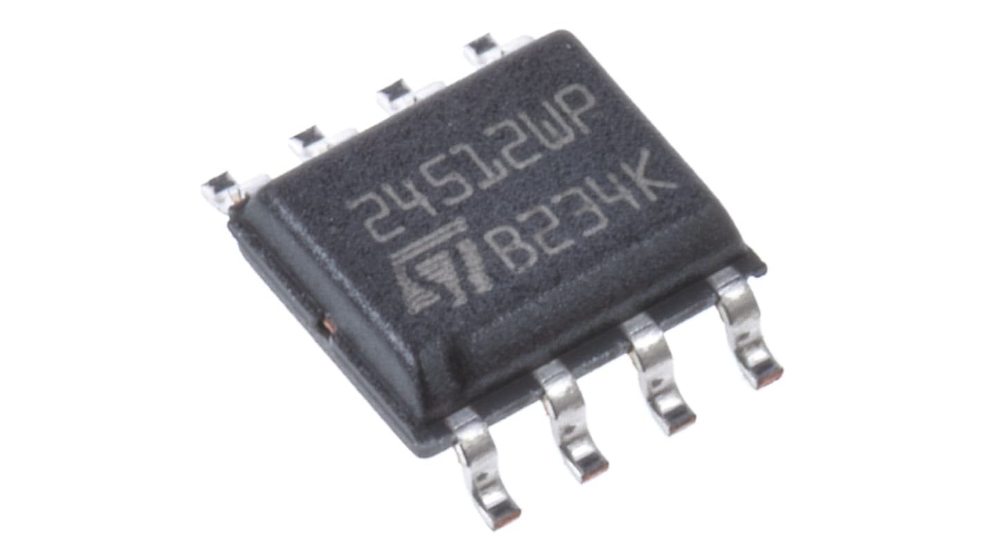 Memoria EEPROM serie M24512-WMN6P STMicroelectronics, 512kbit, Serie I2C, 900ns, 8 pines SOIC