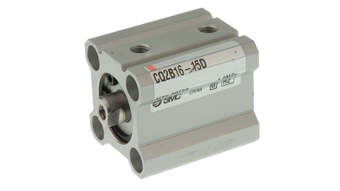 SMC Pneumatic Compact Cylinder - 16mm Bore, 15mm Stroke, CQ2 Series, Double Acting