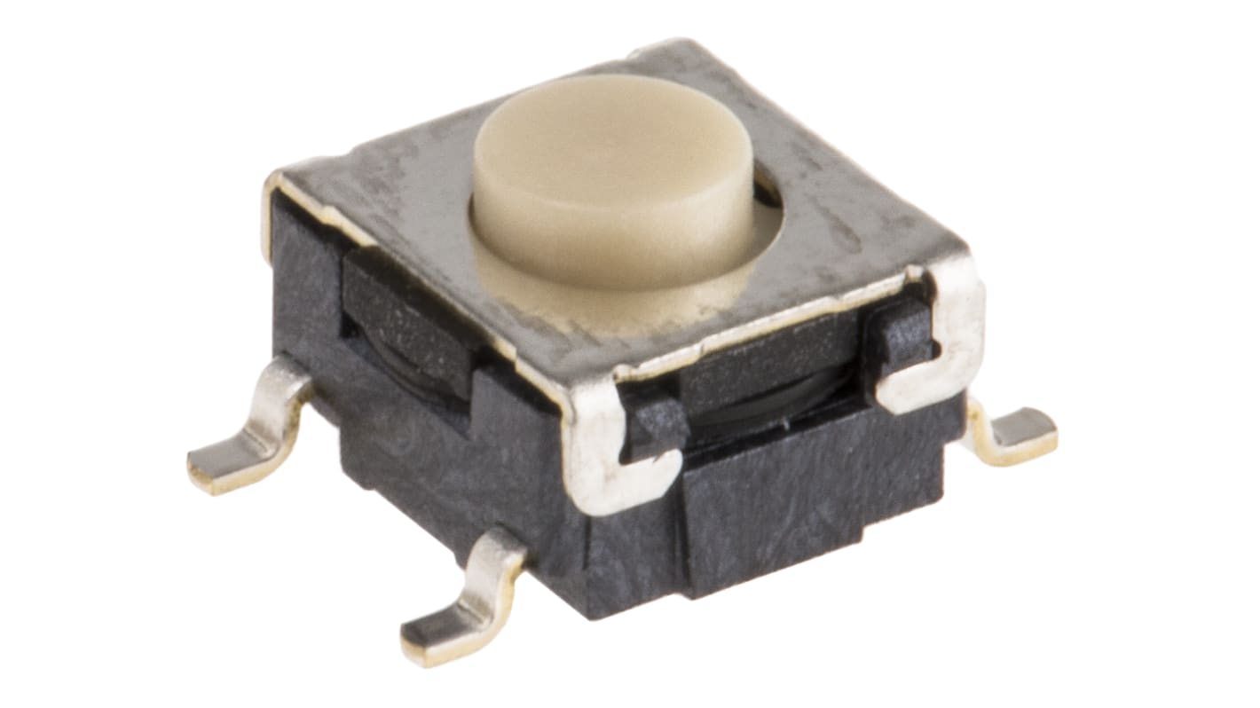 Button Tactile Switch, SPST 50 mA @ 24 V dc 0.8mm Through Hole