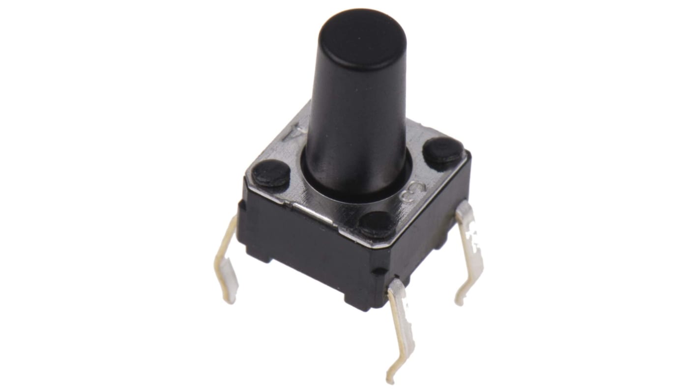 Omron Plunger Tactile Switch, SPST 50 mA @ 24 V dc 6.1mm Through Hole