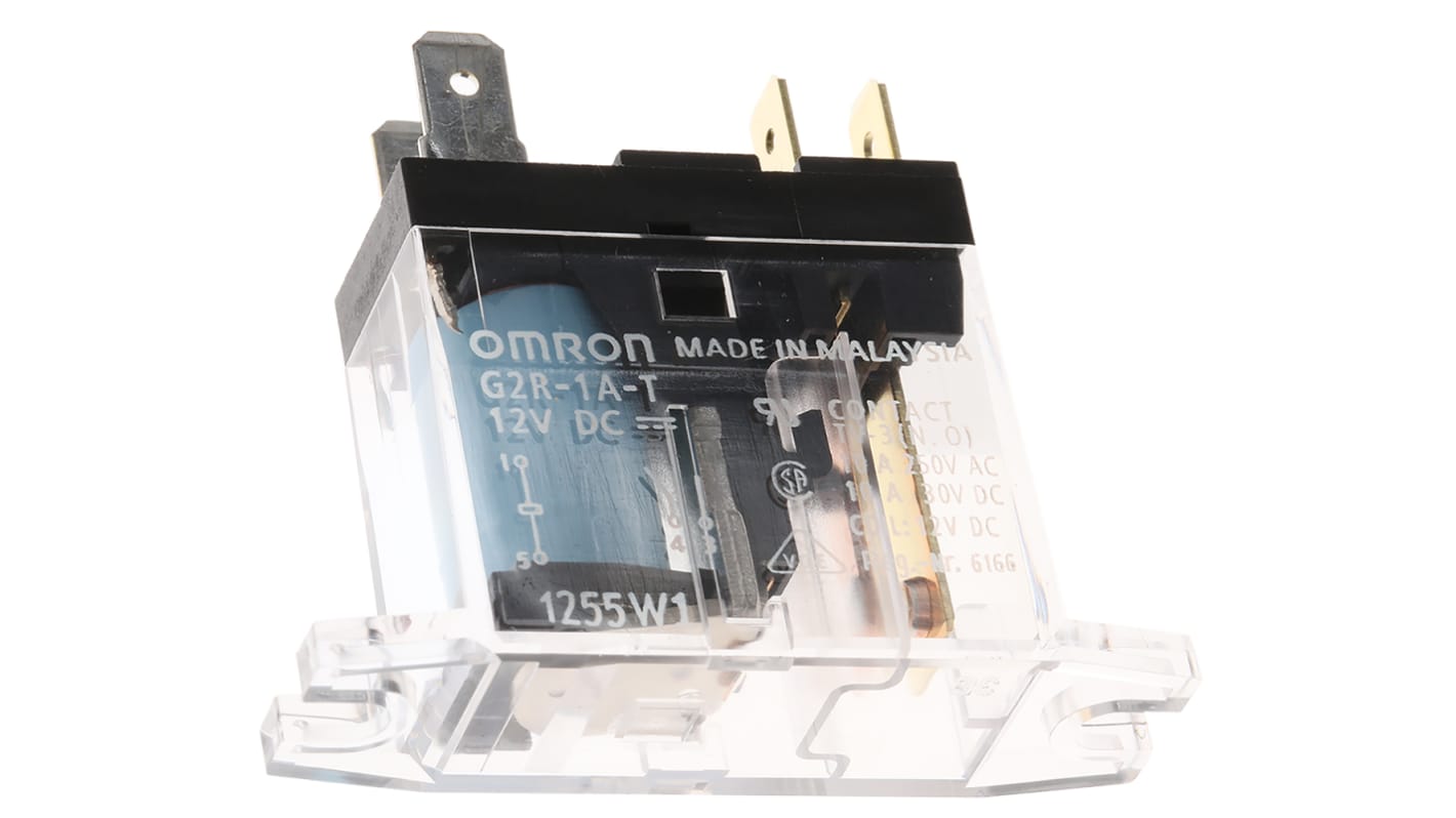 Relé de potencia sin enclavamiento Omron G2R-1 de 1 polo, SPST, bobina 12V dc, 10A, Montaje en Panel