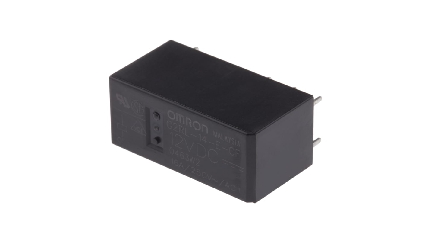 Relé de potencia sin enclavamiento Omron G2RL de 1 polo, SPDT, bobina 12V dc, 10A, Montaje en PCB