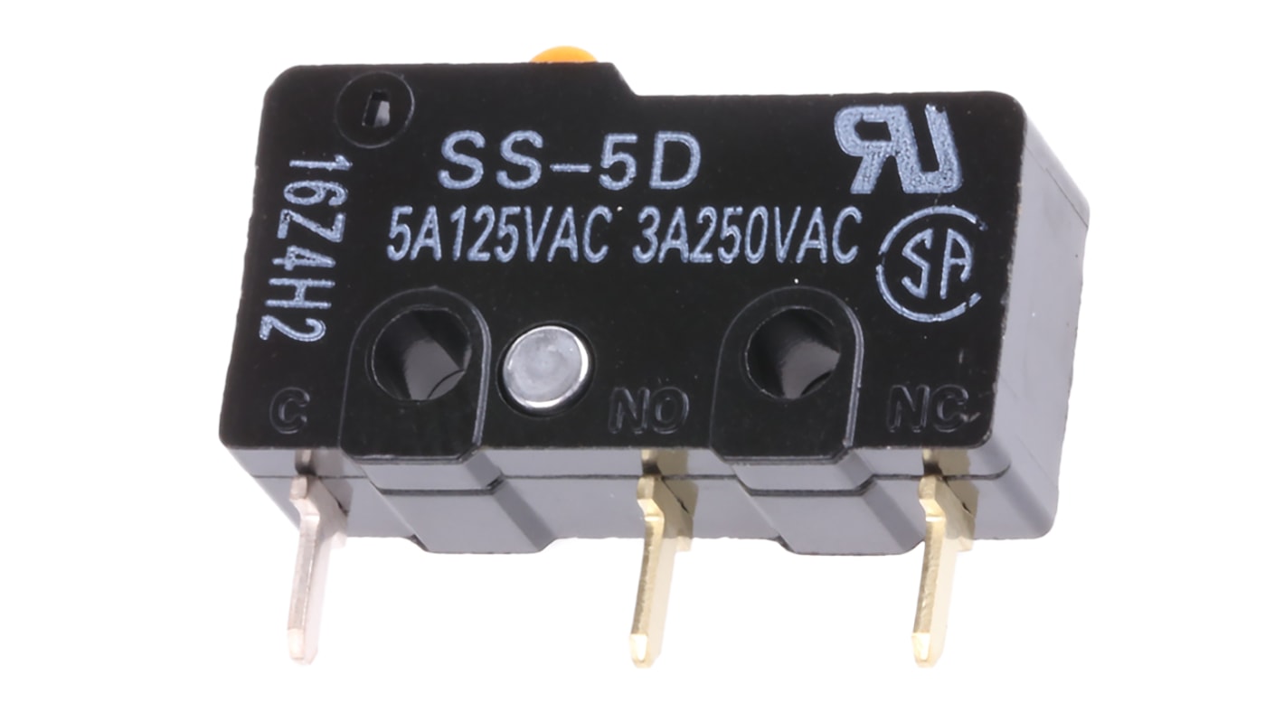 Microinterruptor, Émbolo de Pin SPDT 5 A a 125 V ac