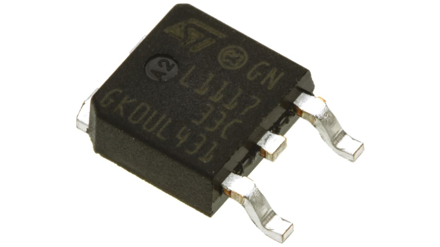 STMicroelectronics LD1117DT33CTR, 1 Low Dropout Voltage, Voltage Regulator 1.3A, 3.3 V 3Pin