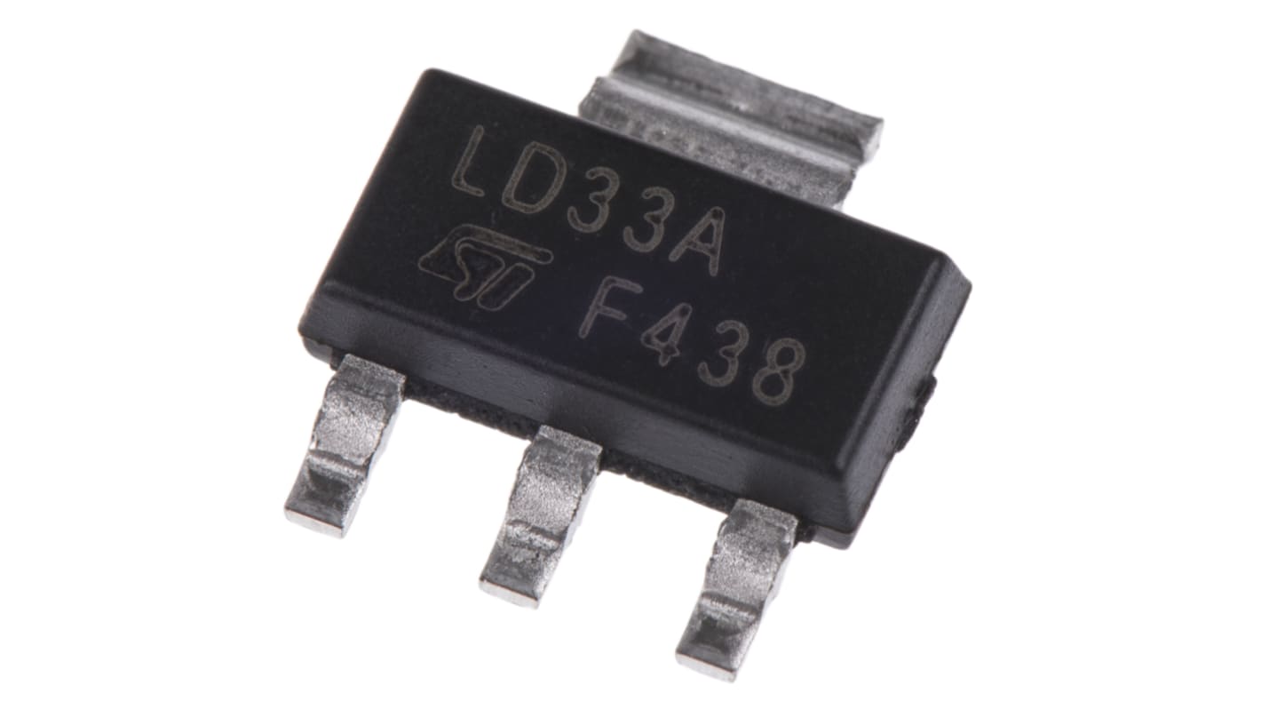 STMicroelectronics LD1117AS33TR, 1 Low Dropout Voltage, Voltage Regulator 1.2A, 3.3 V 3+TabPin