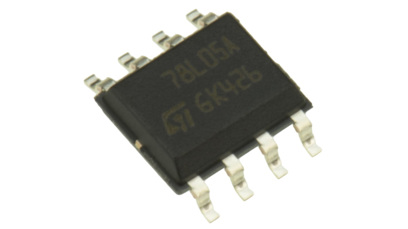 Régulateur de tension, L78L05ACD13TR, 100mA, SOIC 8 broches.