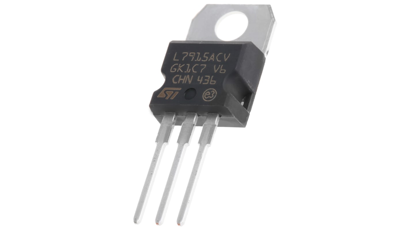 STMicroelectronics L7915ACV, 1 Linear Voltage, Voltage Regulator 1.5A, -15 V 3-Pin, TO-220