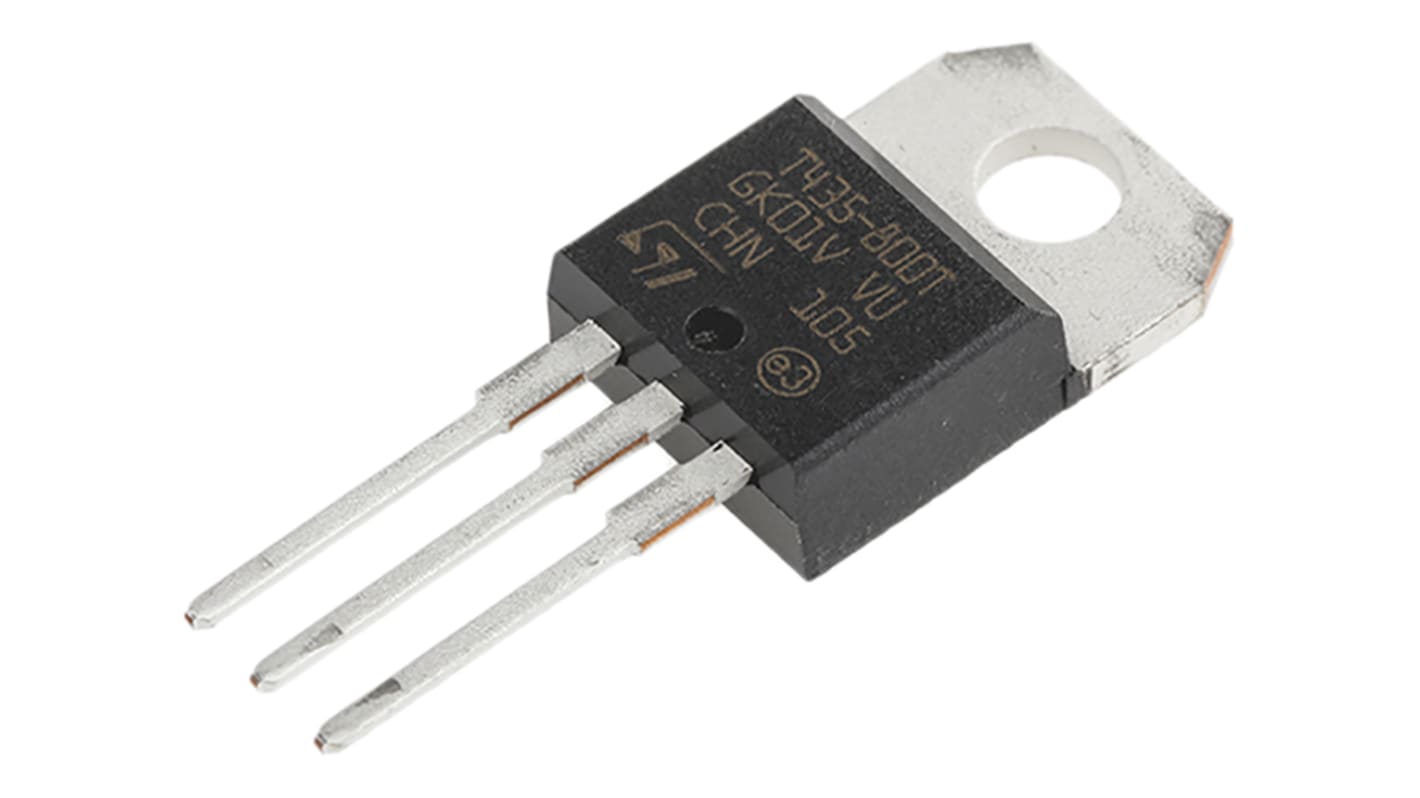 TRIAC STMicroelectronics, TO-220AB, 3 Pin, 4A, 800V, 1.3V, , Montaggio su foro