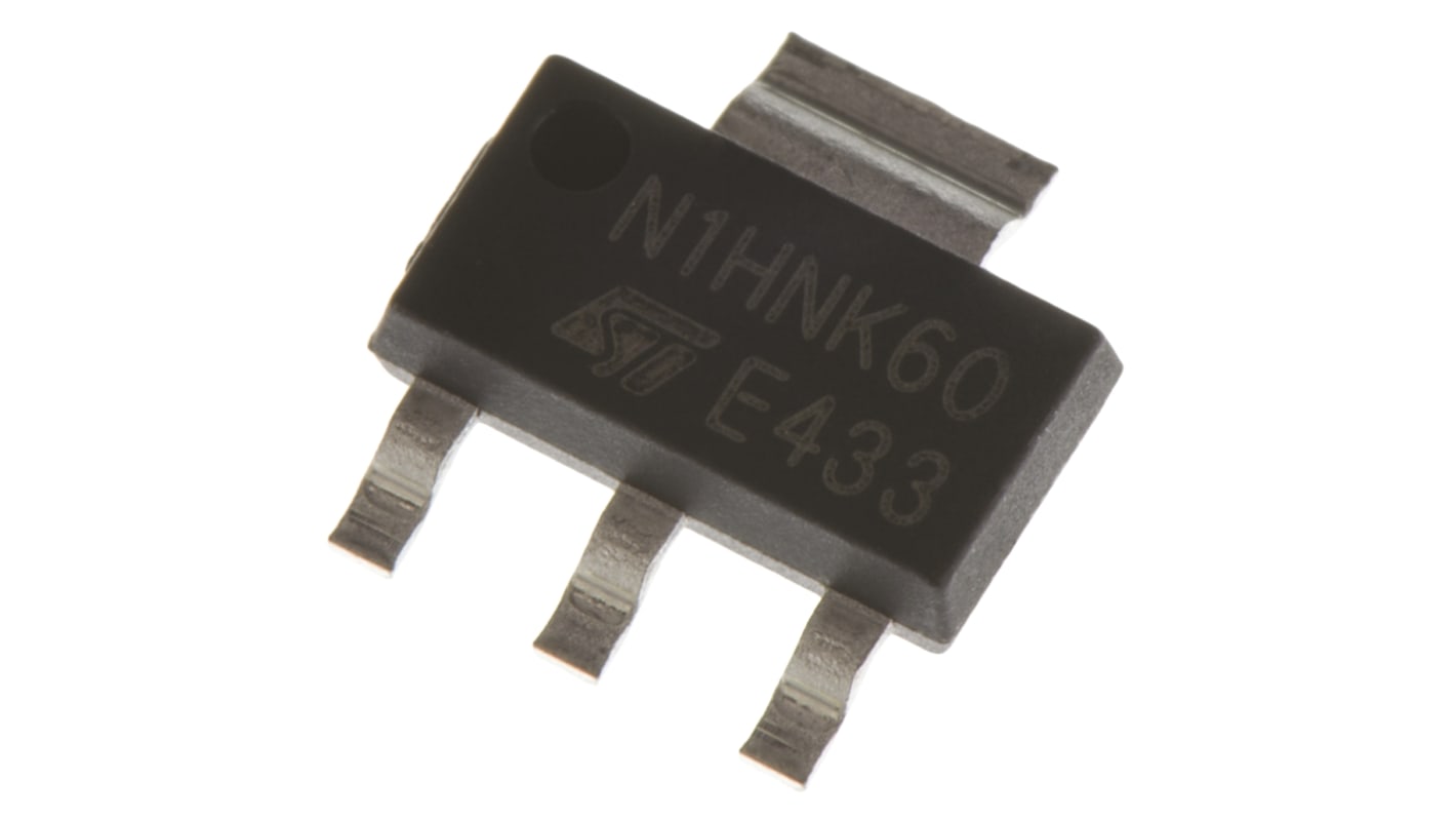 STMicroelectronics Nチャンネル MOSFET600 V 400 mA 表面実装 パッケージSOT-223 3 ピン