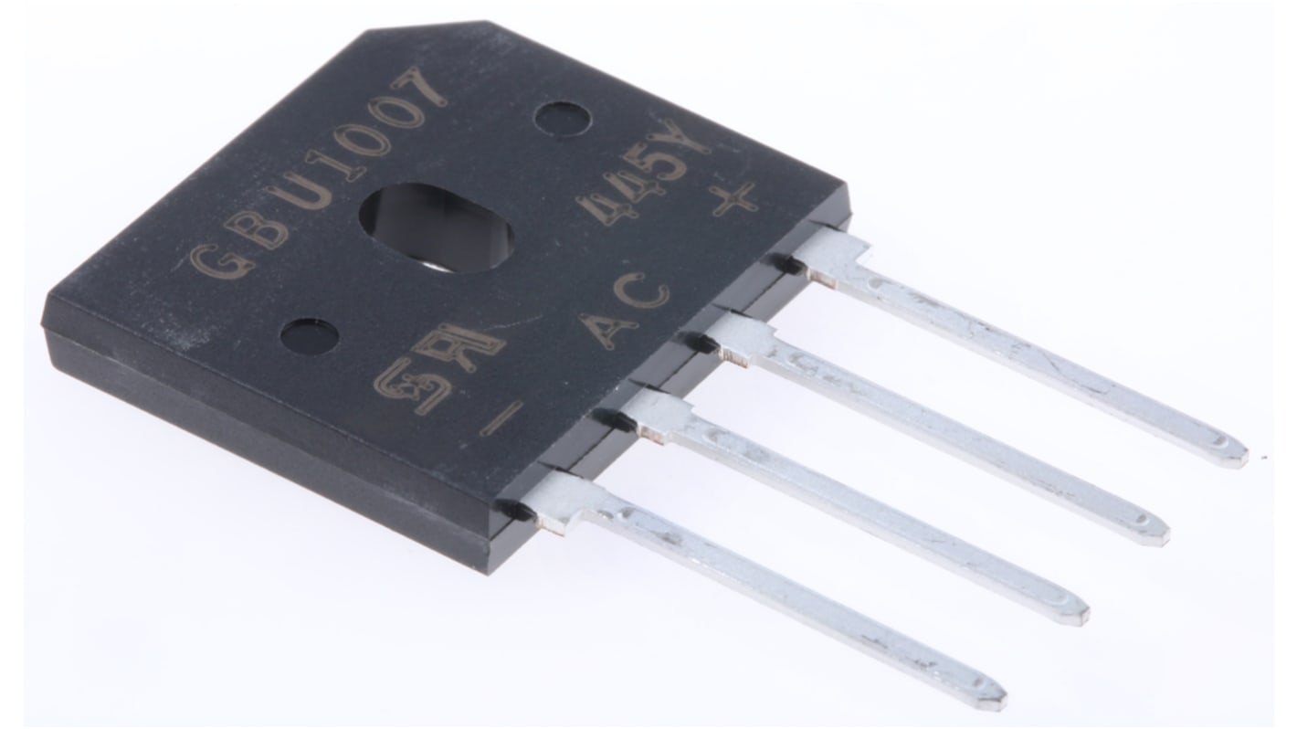 Taiwan Semiconductor Brückengleichrichter, 1-phasig 10A 1000V THT 1.1V GBU 4-Pin 5μA