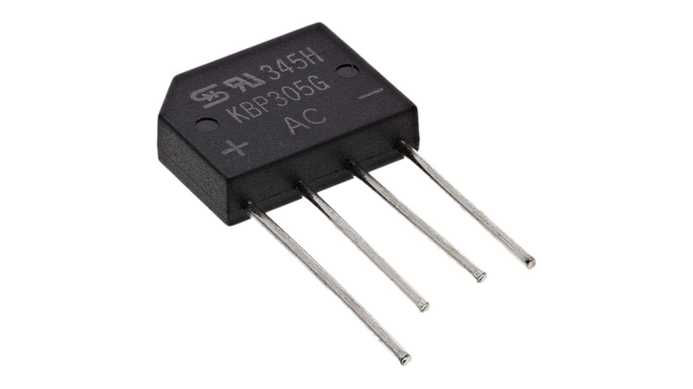 Taiwan Semiconductor KBP305G C2 hidas egyenirányító, 3A, 600V, 4-tüskés, KBP