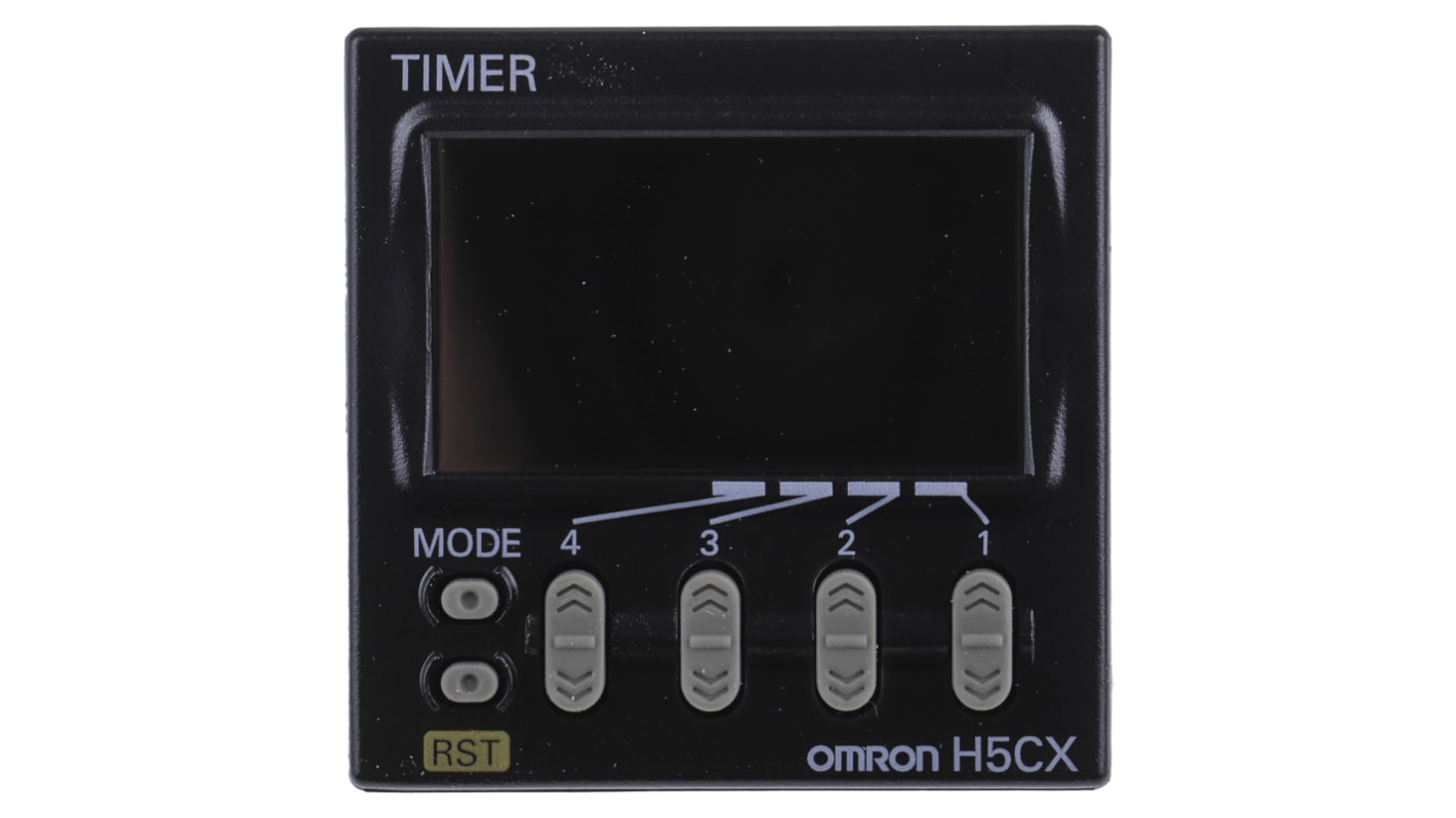 Timer Relay Montaż na panelu 100 → 240V ac 1-stykowy Omron SPDT 0.001 s → 9999h H5CX Wielofunkcyjne