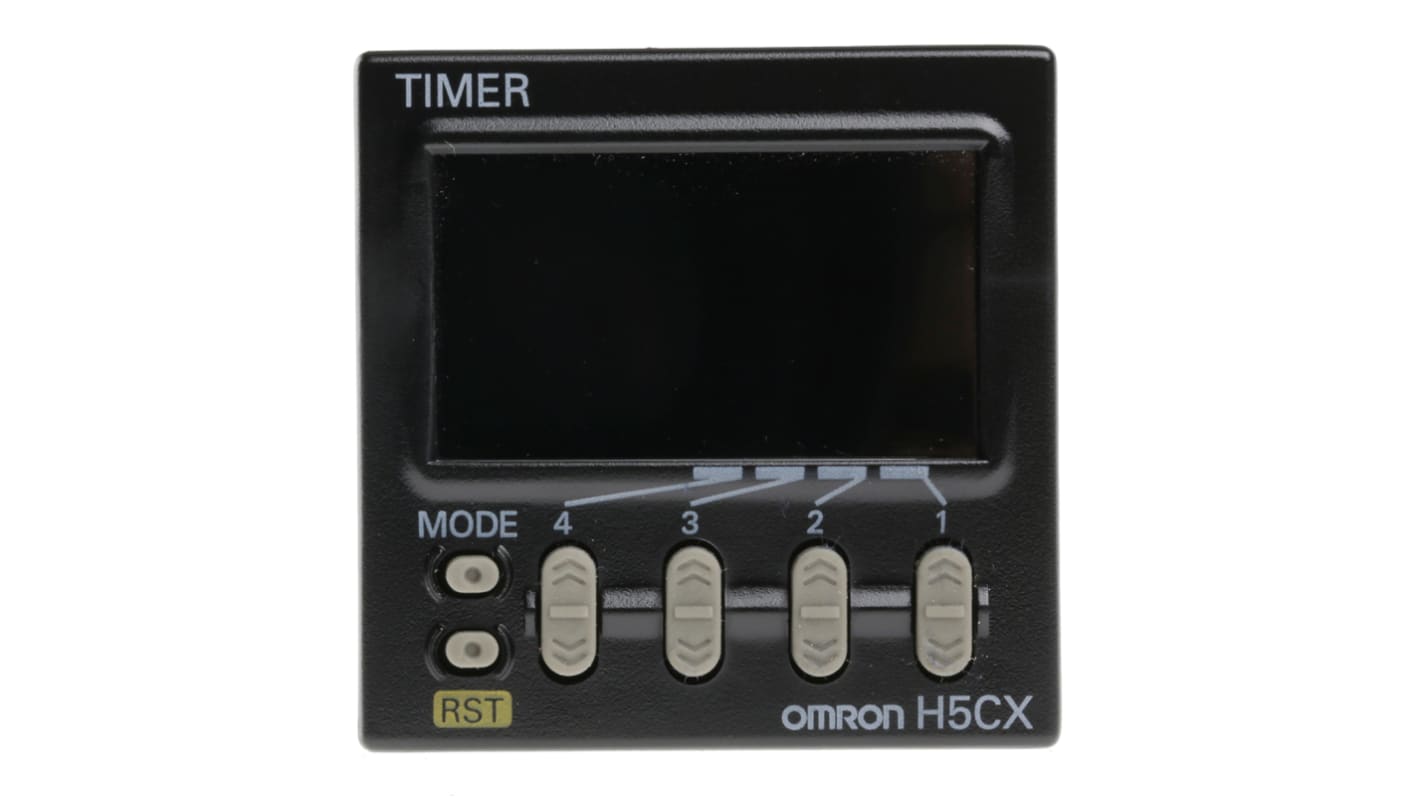 Timer Relay Montaż na panelu 100 → 240V ac 1-stykowy Omron SPDT 0.001 s → 9999h H5CX Wielofunkcyjne