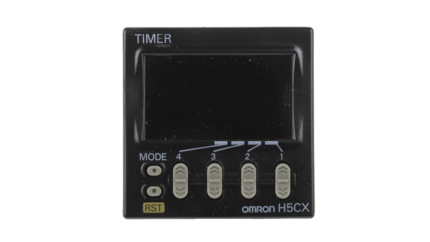 Timer Relay Montaż na panelu 12 → 24V ac/dc 1-stykowy Omron SPDT 0.001 s → 9999h H5CX Wielofunkcyjne