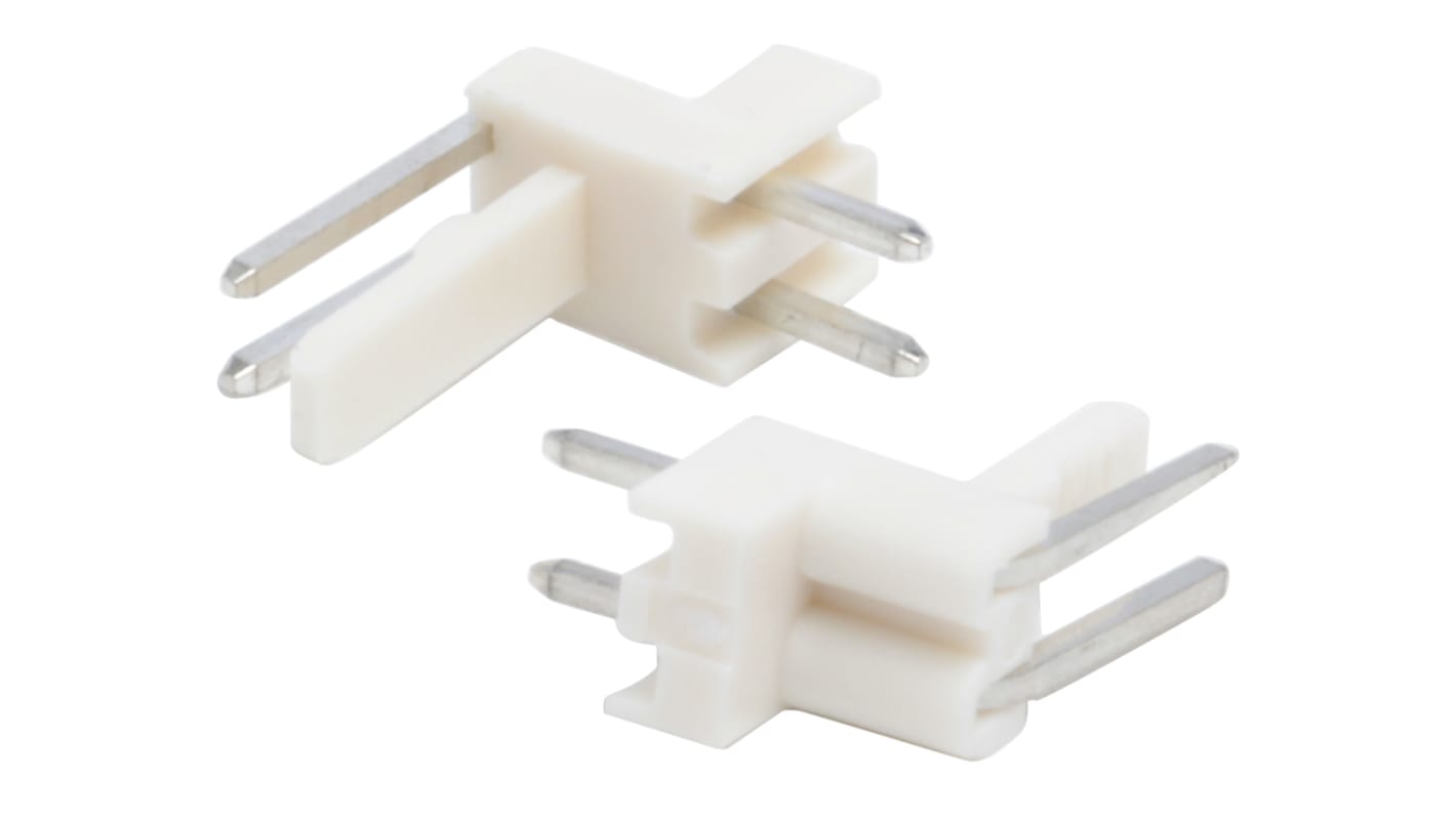 Molex Mini-Latch Series Right Angle Through Hole Pin Header, 2 Contact(s), 2.5mm Pitch, 1 Row(s), Unshrouded