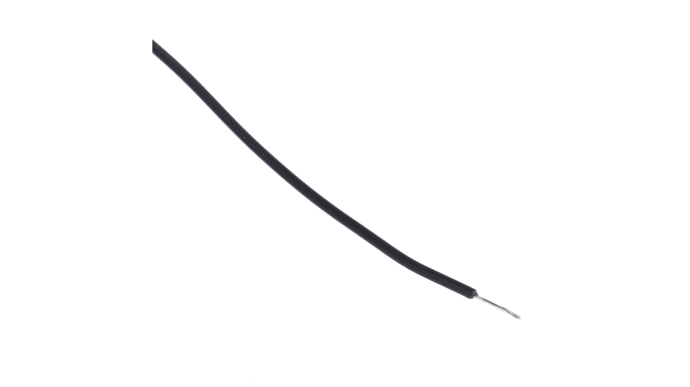 Alpha Wire EcoWire Series Black 0.08 mm² Hook Up Wire, 28 AWG, 7/0.12 mm, 30m, MPPE Insulation