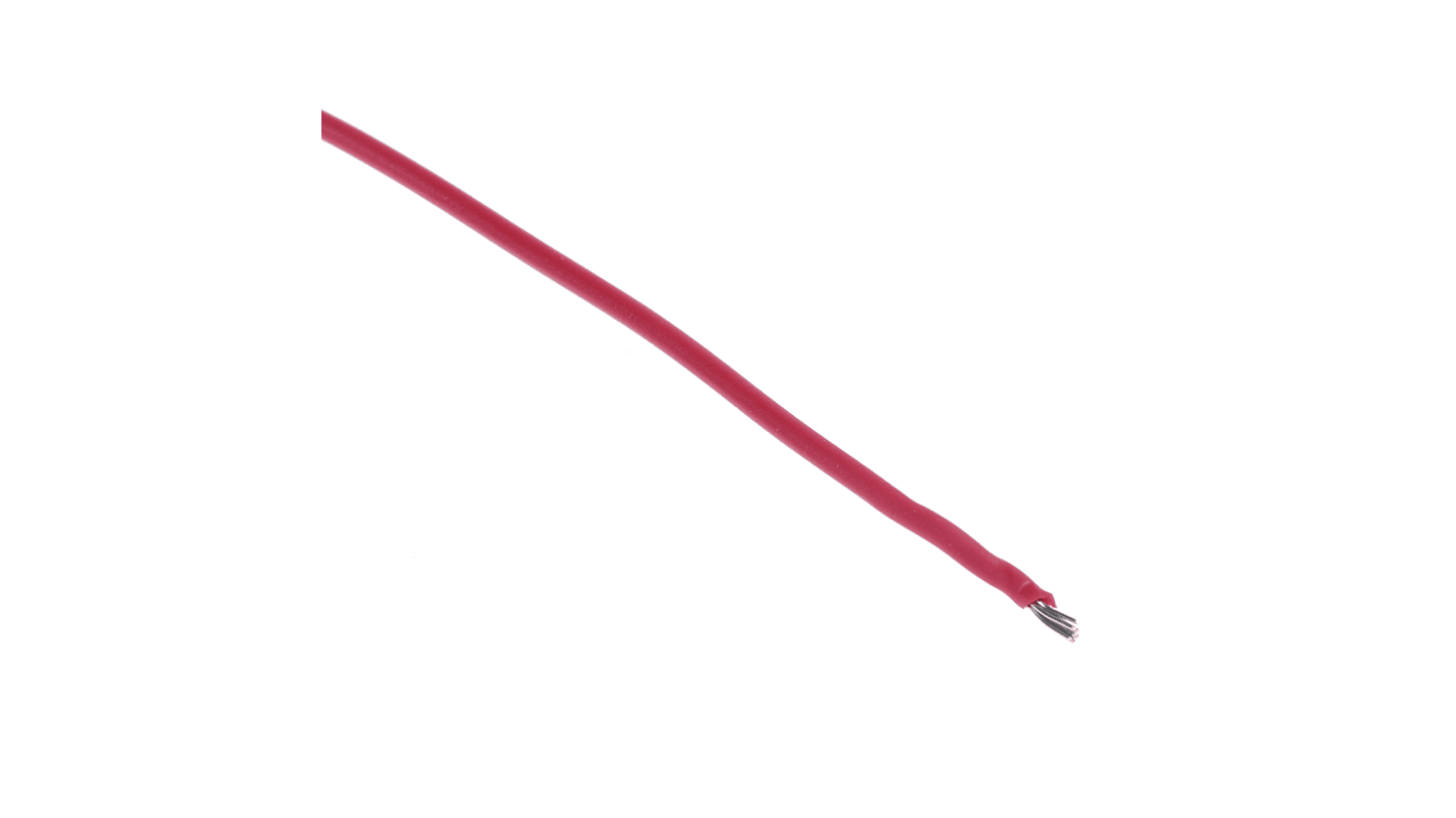 Alpha Wire Einzeladerleitung 0,2 mm², 24 AWG 30m Rot MPPE isoliert Ø 1.09mm 7/0.20 mm Litzen UL11028