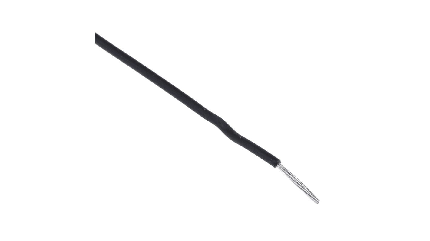 Alpha Wire Einzeladerleitung 0,52 mm², 20 AWG 30m Schwarz MPPE isoliert Ø 1.4mm 10/0,25 mm Litzen UL11028