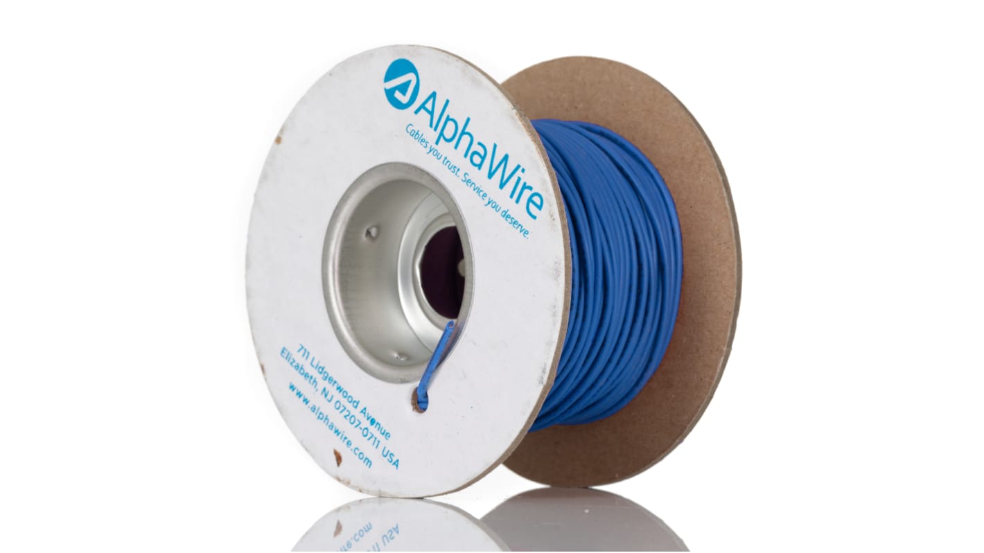 Alpha Wire EcoWire Series Blue 0.75 mm² Hook Up Wire, 18 AWG, 16/0.25 mm, 30m, MPPE Insulation