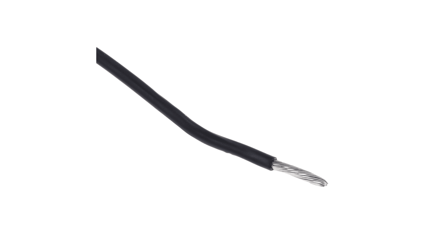 Alpha Wire EcoWire Series Black 1.3 mm² Hook Up Wire, 16 AWG, 26/0.25 mm, 30m, MPPE Insulation