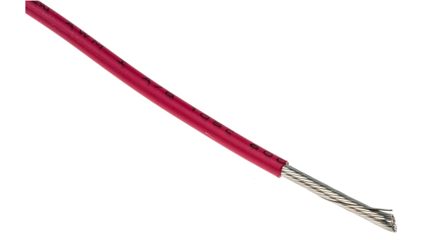 Alpha Wire Einzeladerleitung 2,1 mm², 14 AWG 30m Rot MPPE isoliert Ø 2.44mm UL11028