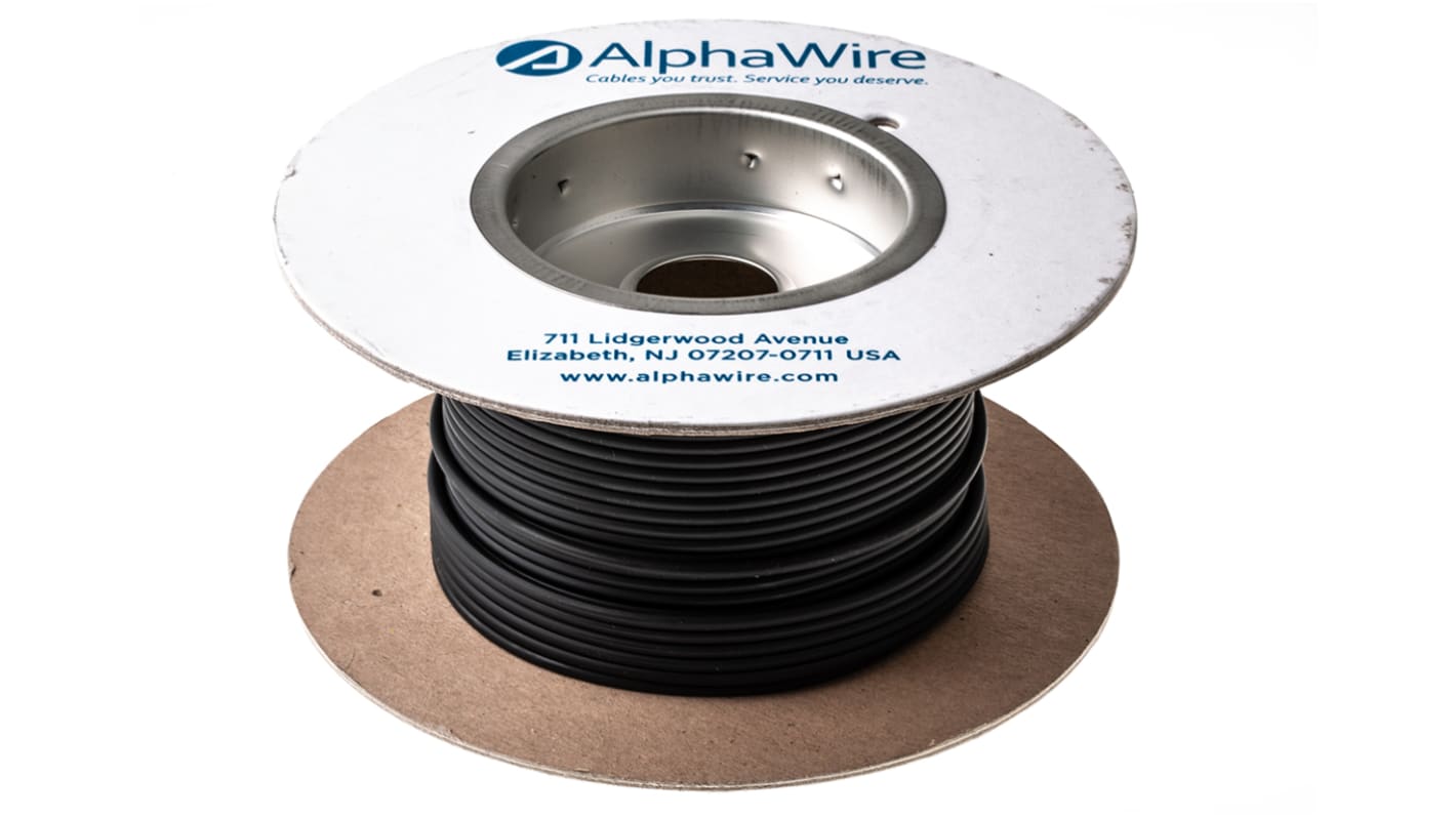 Alpha Wire Einzeladerleitung 3,3 mm², 12 AWG 30m Schwarz MPPE isoliert Ø 2.97mm 65/0,25 mm Litzen UL11028