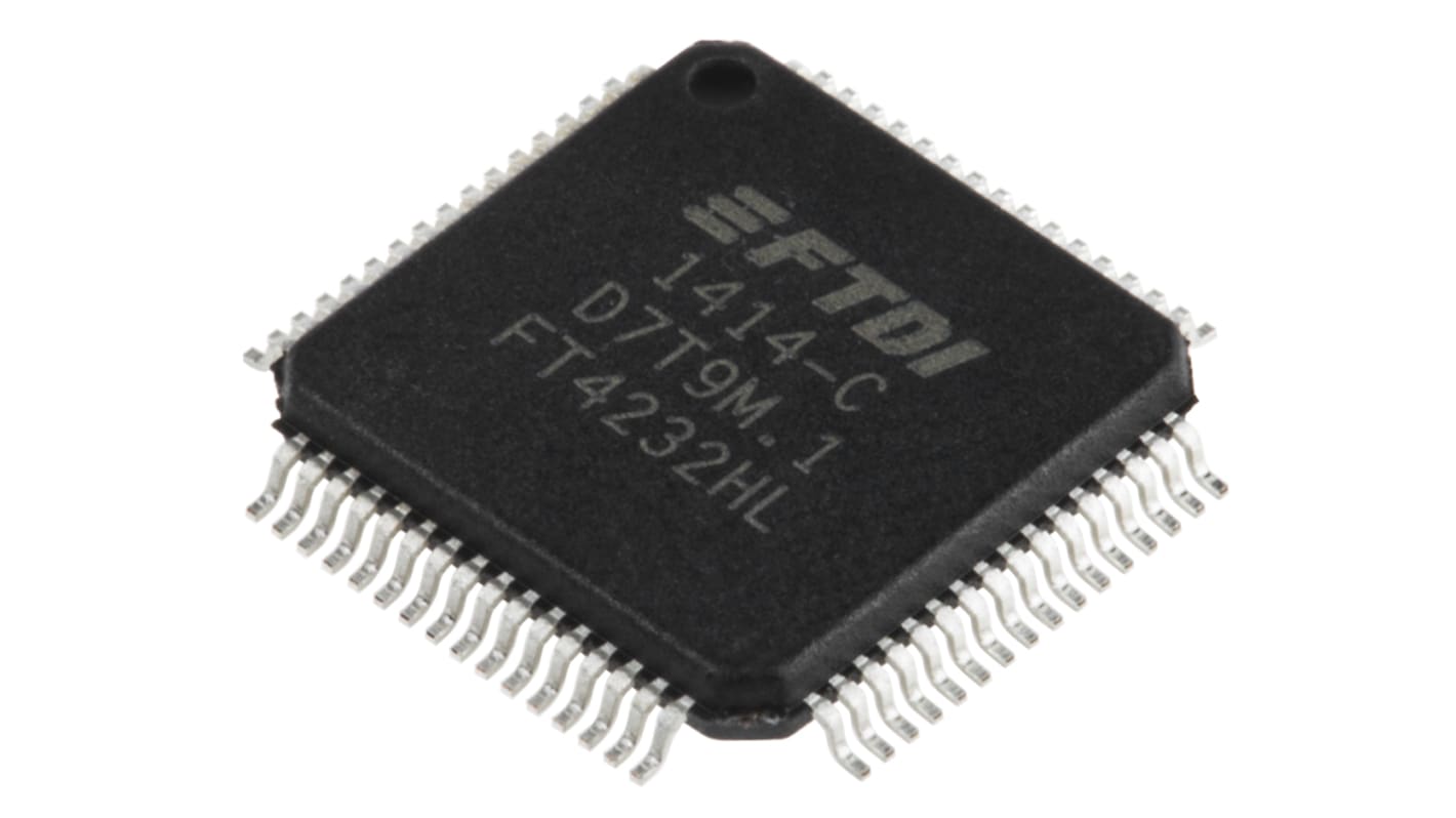 FTDI Chip USB-vezérlő FT4232HL-REEL, 64-tüskés, LQFP