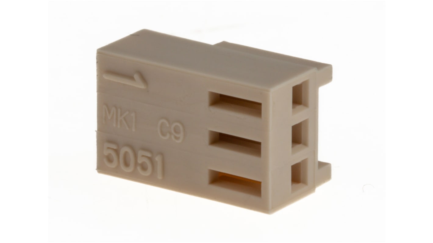 Carcasa de conector Molex 22-01-1032, Serie KK, paso: 2.5mm, 3 contactos, , 1 fila filas, Recto, Hembra, Montaje de