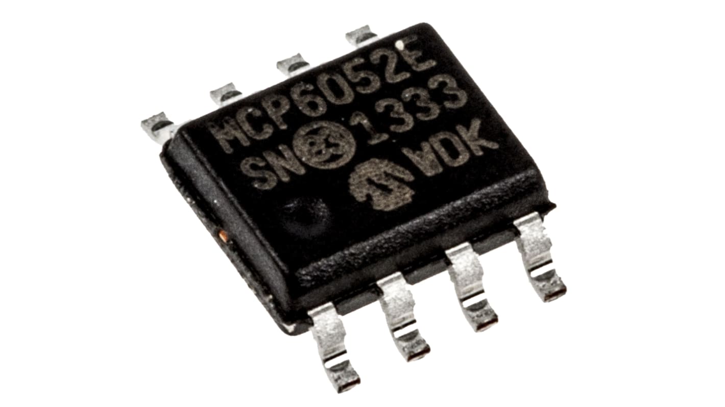 MCP6052-E/SN Microchip, Precision, Op Amp, RRIO, 380kHz, 3 V, 5 V, 8-Pin SOIC