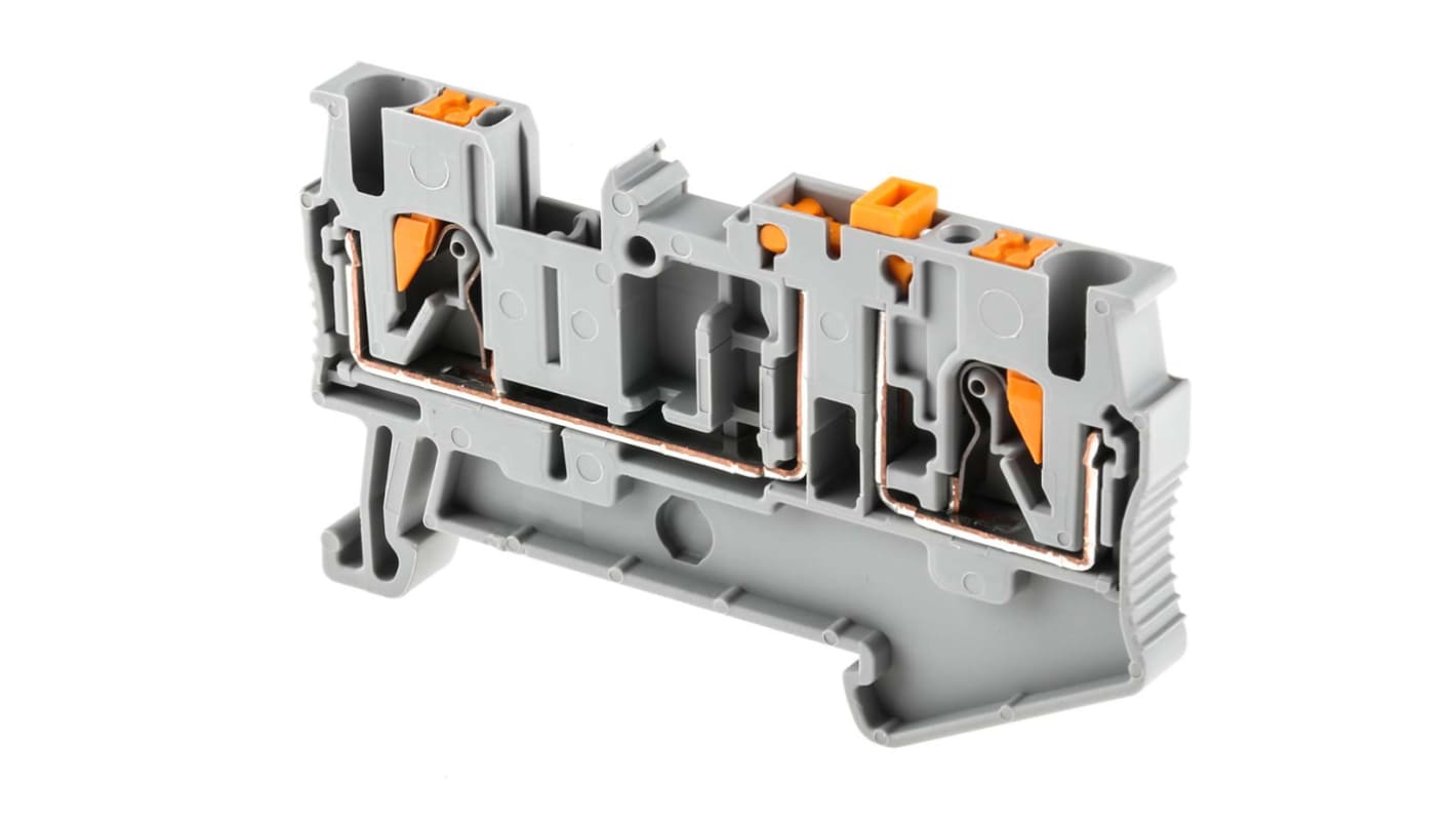 Phoenix Contact PT 2.5-MT Series Grey Knife Disconnect Terminal Block, 0.14 → 4mm², Single-Level, Push In