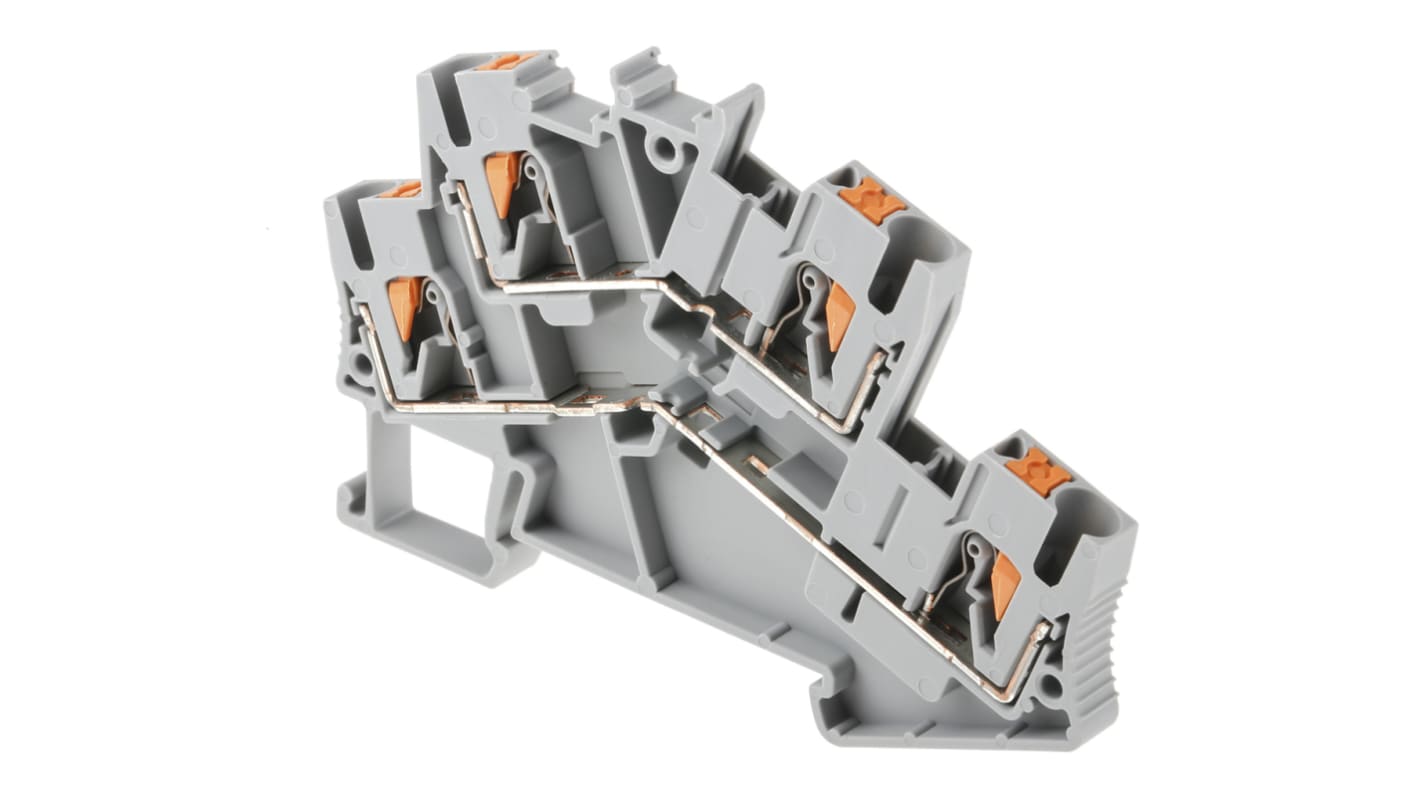 Phoenix Contact PTTBS 2.5 Series Grey Double Level Terminal Block, 0.14 → 4mm², Double-Level, Push In