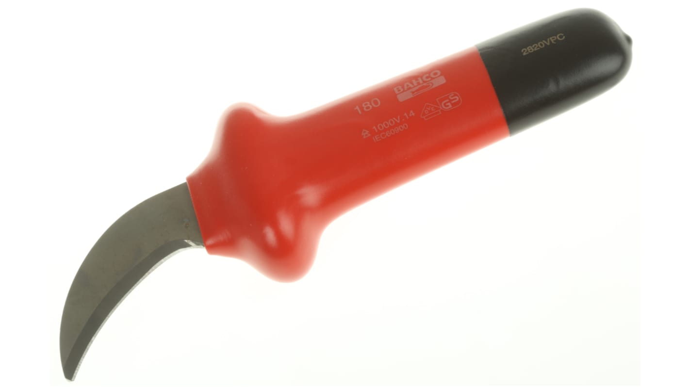 Bahco Cable Knife, VDE/1000V, 180 mm Overall, 50 mm Blade