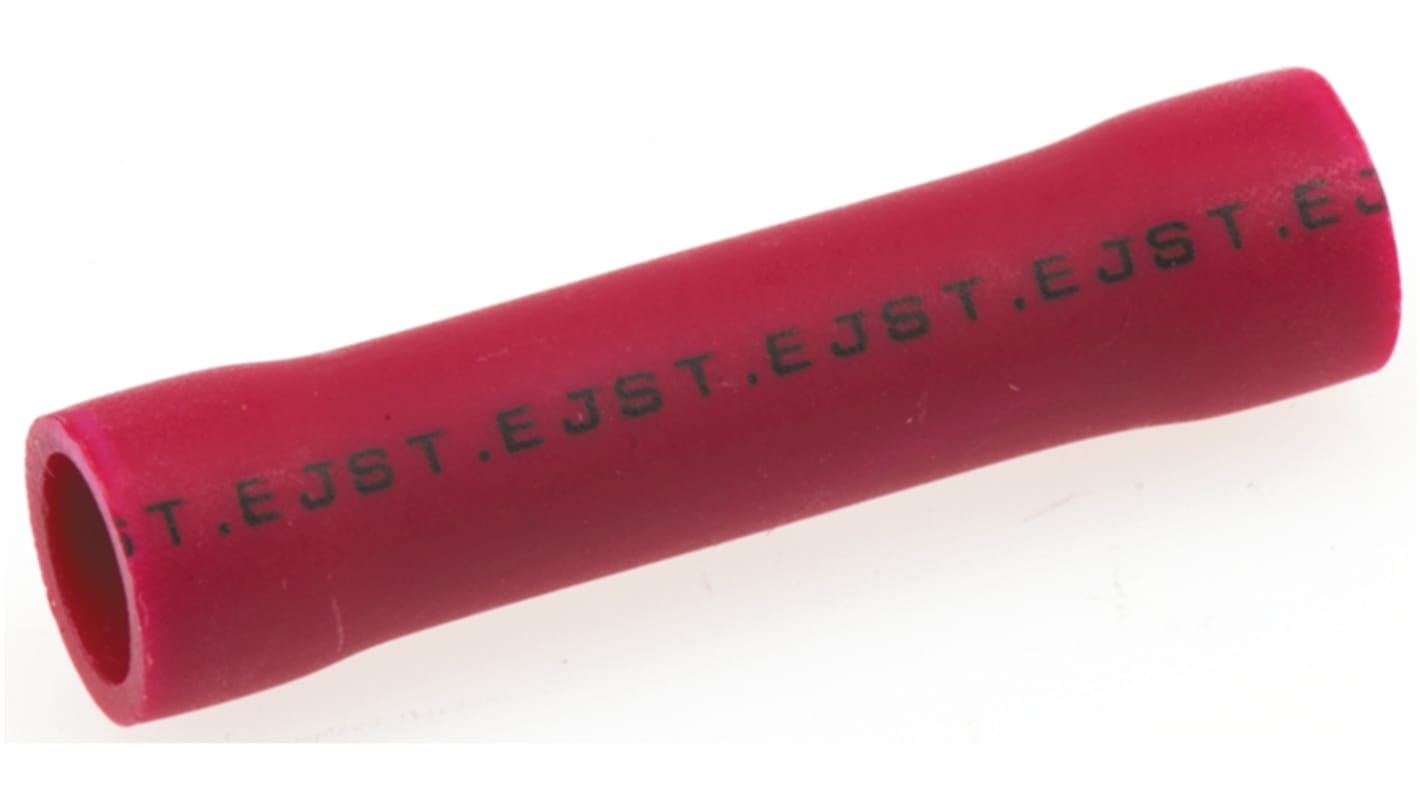 JST FVC Kabelspleißverbinder, Stoßverbinder, Rot, 22 → 16 AWG, Ø 4mm, Ges.L 22.7mm