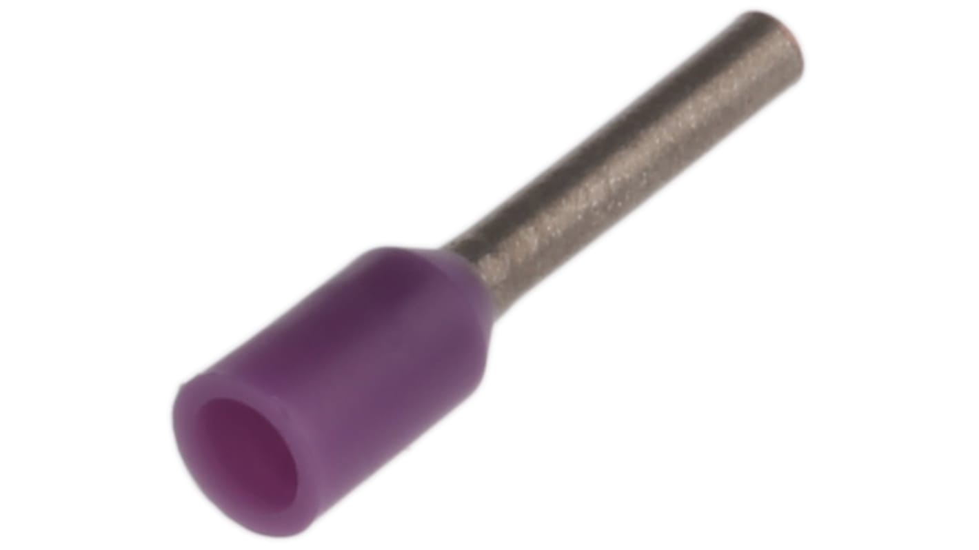 Puntera hueca de crimpado JST, Serie FWE, Aislado, Pin de 6mm, Morado 24AWG 0.25mm²