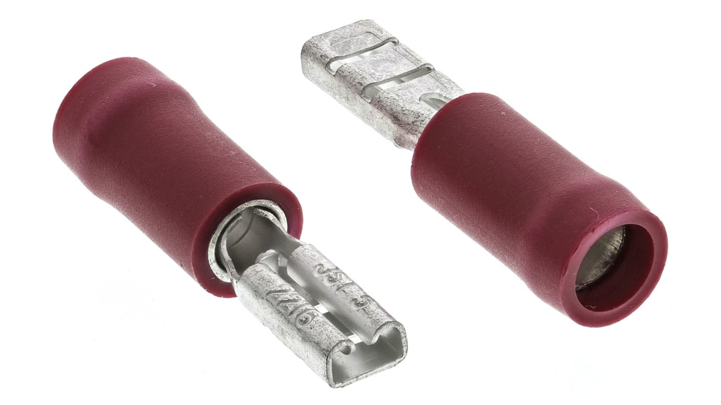 JST FVDDF-serien Rød Isoleret Hun Spadestik, 2.79 x 0.5mm Fladstik