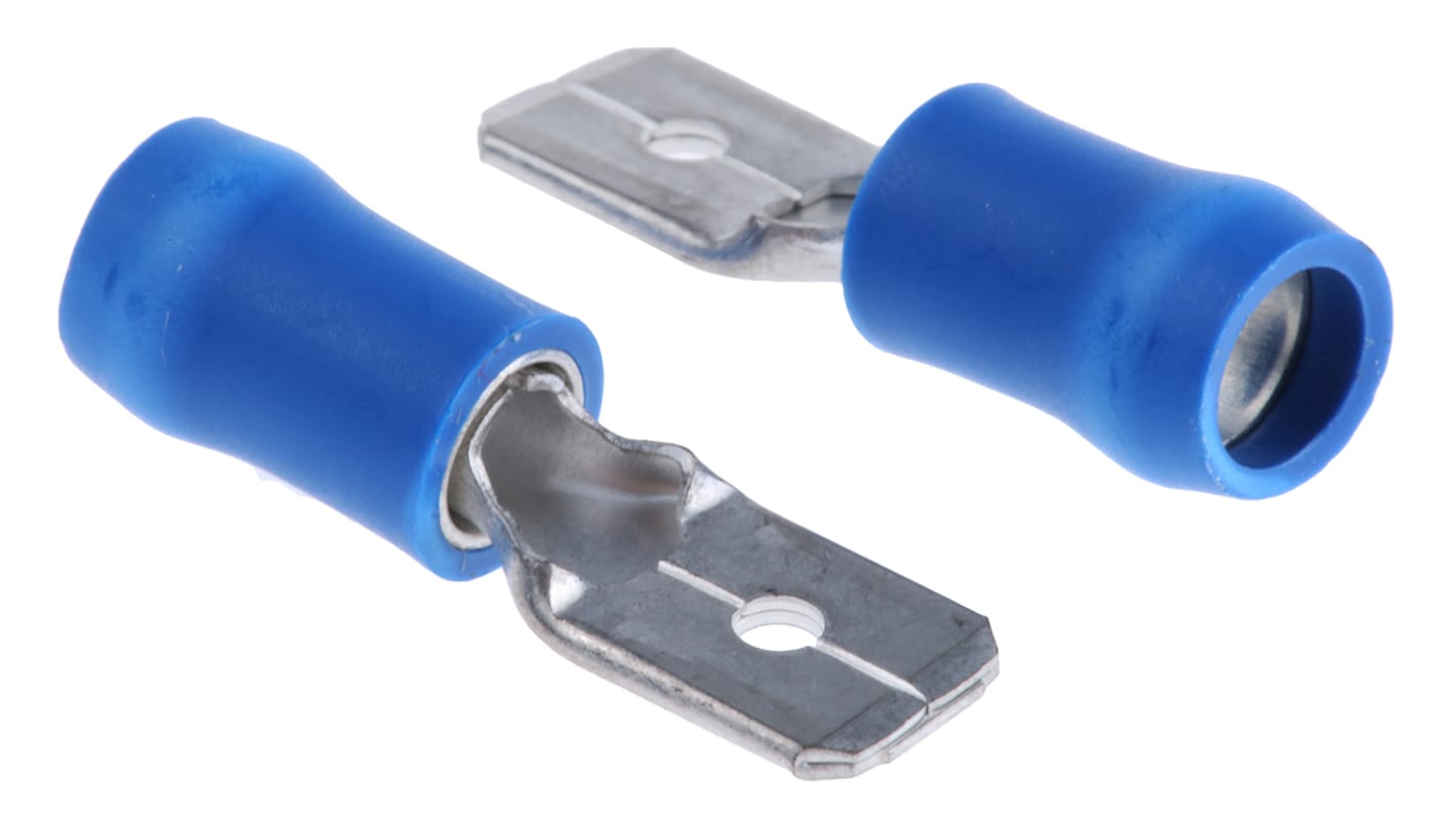 JST FVDDM Flachsteckhülse, Blau, Isoliert, 6.3 x 0.8mm, Stecker, 1mm² - 2.6mm², 16AWG min