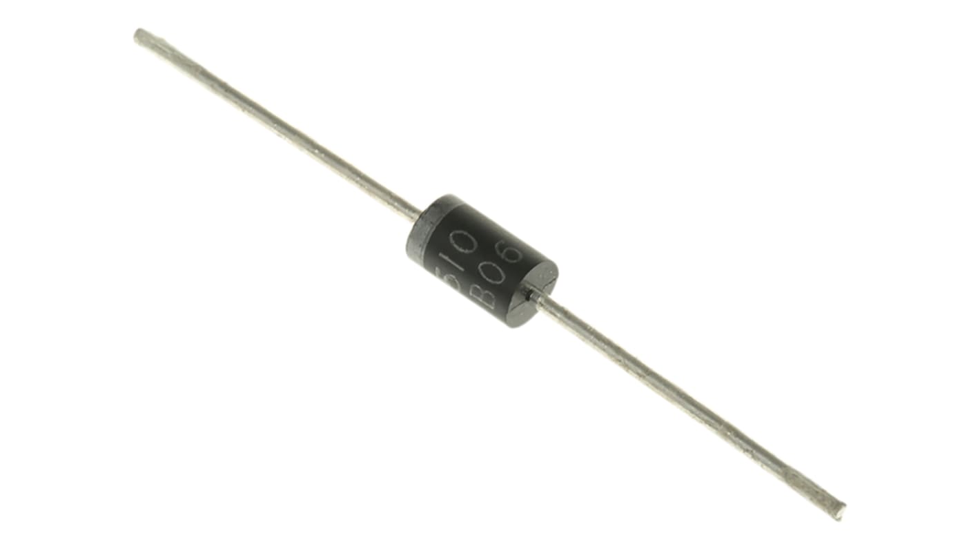 Diodo, SR510, Rectificador Schottky, 5A, 100V Schottky, DO-201AD, 2 ...