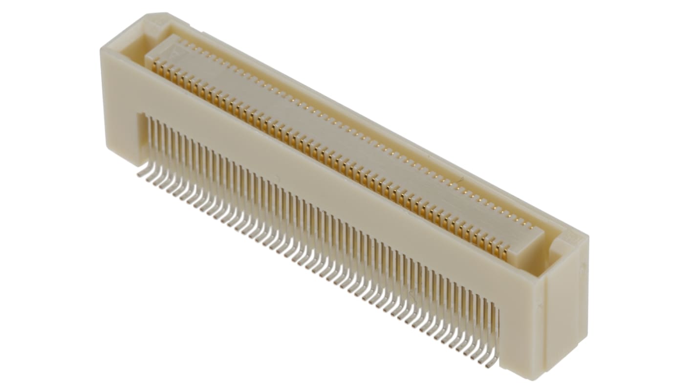 Hirose FunctionMAX FX8C Series Straight Surface Mount PCB Socket, 100-Contact, 2-Row, 0.6mm Pitch, Solder Termination